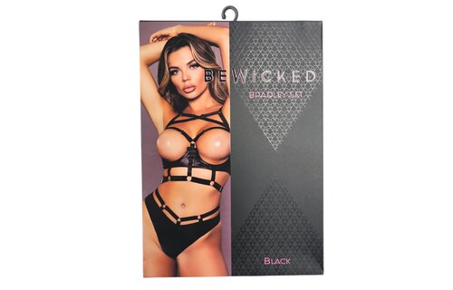 Bradley Set Bewicked Schwarz | Cooles Kunstleder-Dessous M/L