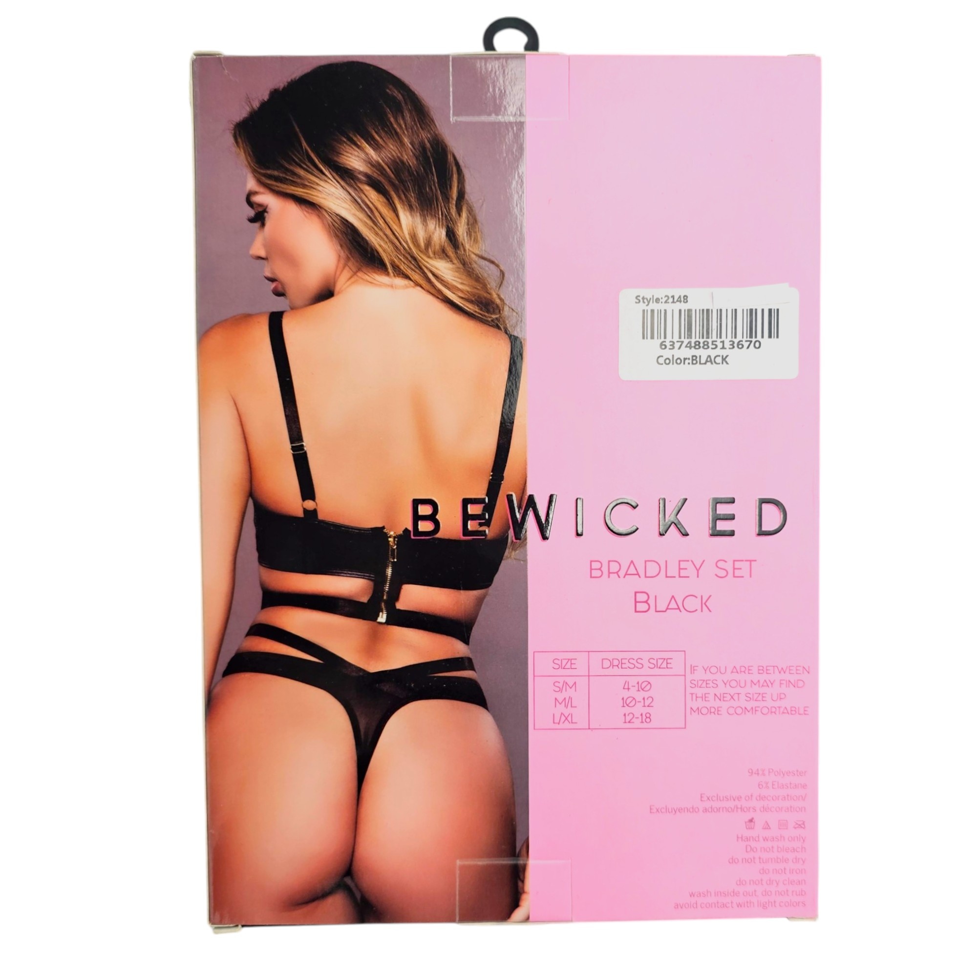 Bradley Set Bewicked Schwarz | Cooles Kunstleder-Dessous M/L