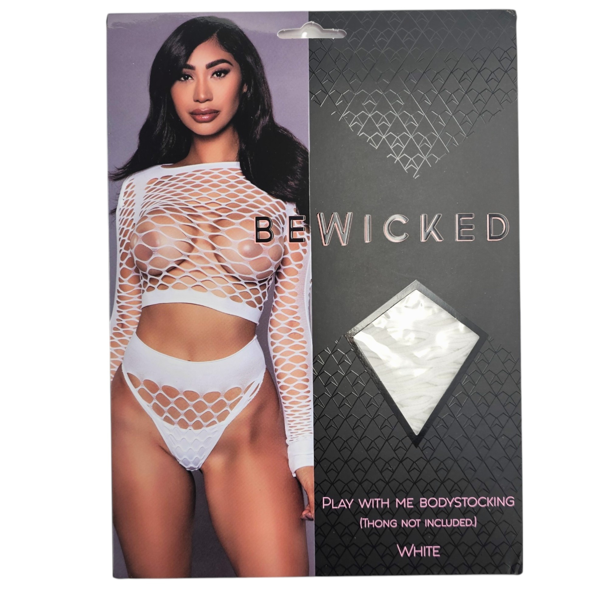 Play With Me Bodystocking Wit – Sexy Visnet & Braziliaans