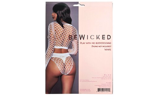Play With Me Bodystocking Wit – Sexy Visnet & Braziliaans