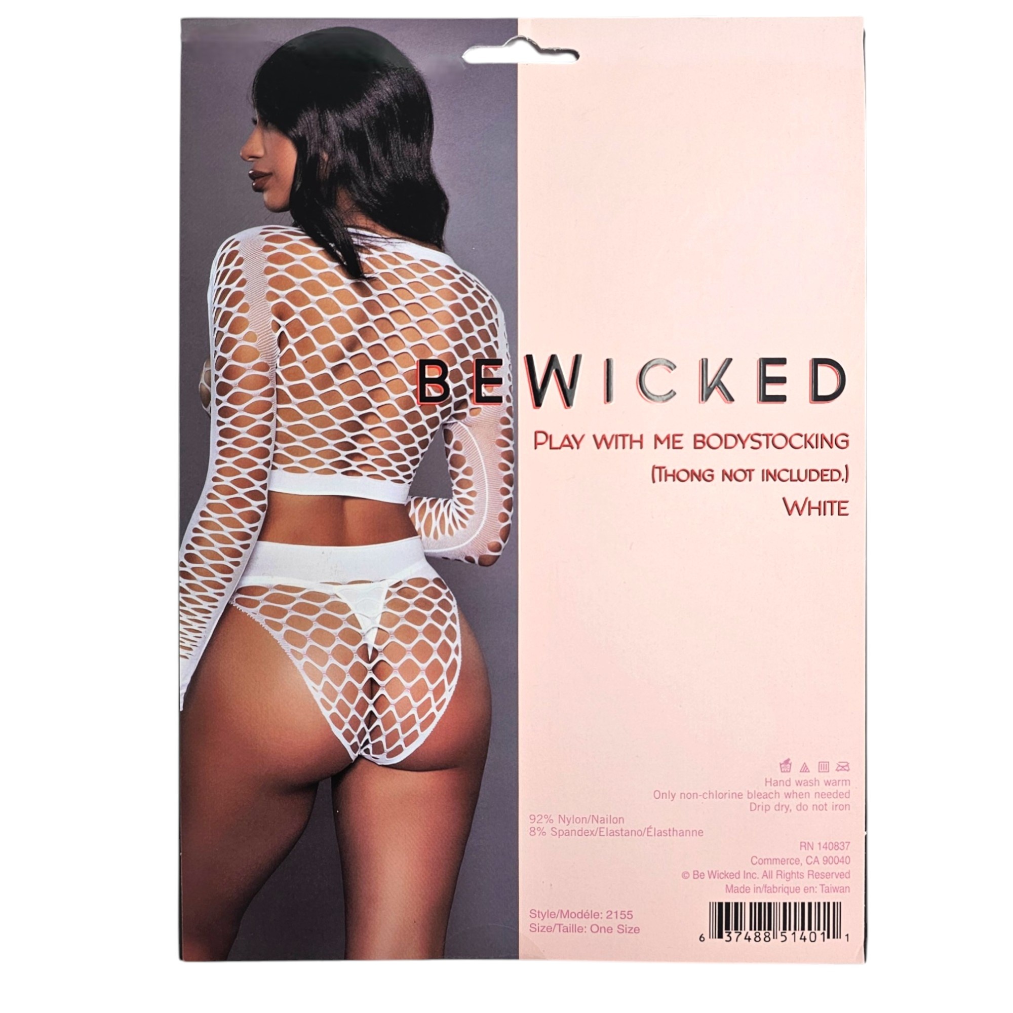 Play With Me Bodystocking Wit – Sexy Visnet & Braziliaans