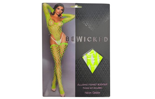 Visnet Bodysuit & Kousen Groen - Elegant & Verleidelijk