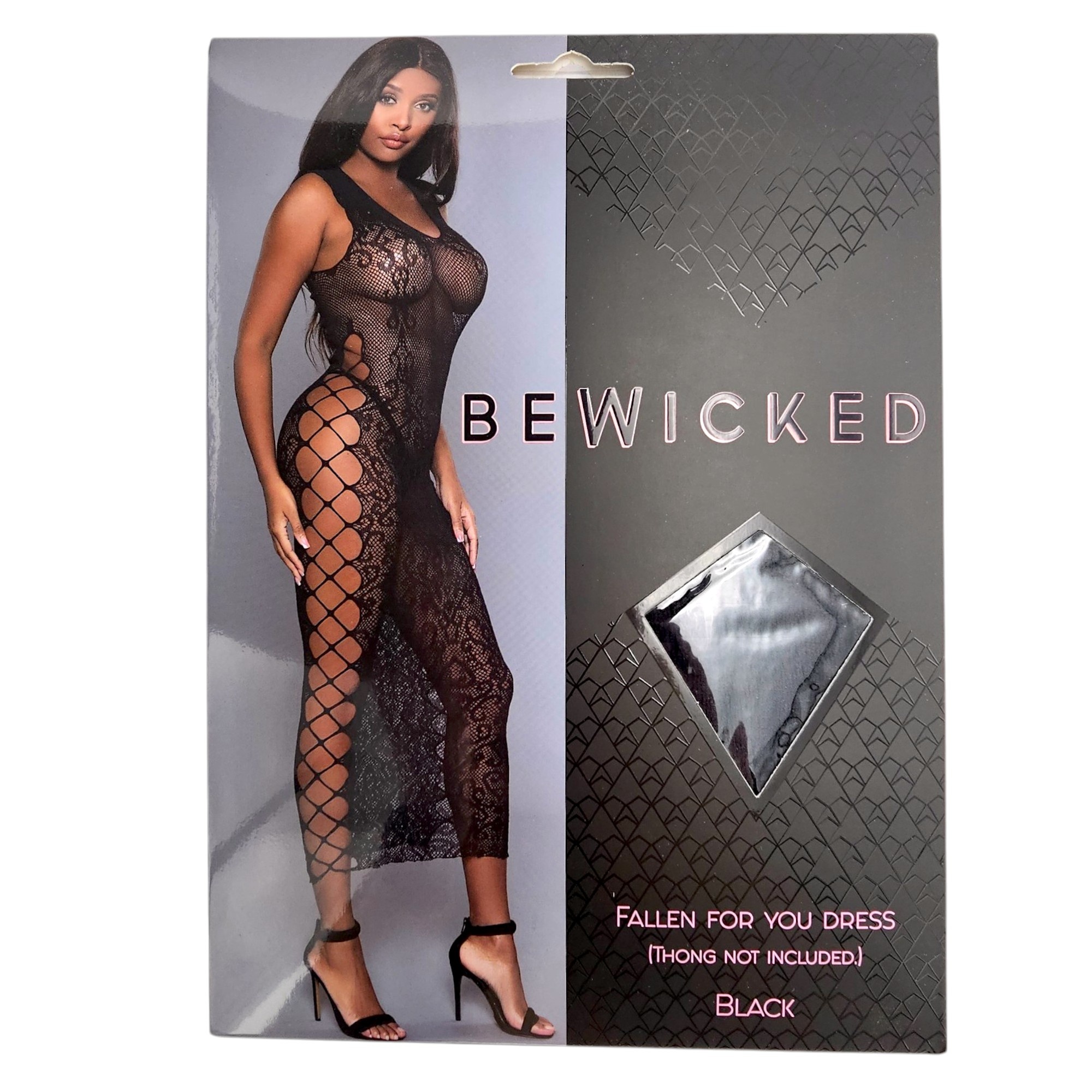 Plus Size Zwarte Bodycon Maxi-Jurk Fallen For You | Bewicked