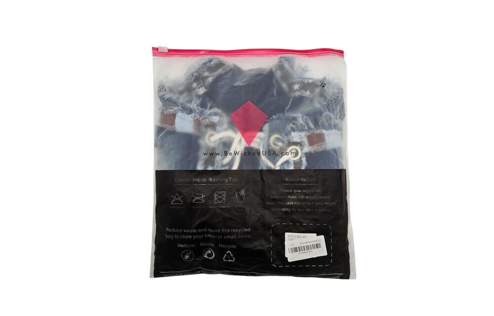 Slay It Shorts Bl/L - Trendy Lage Taille Shorts Blauw