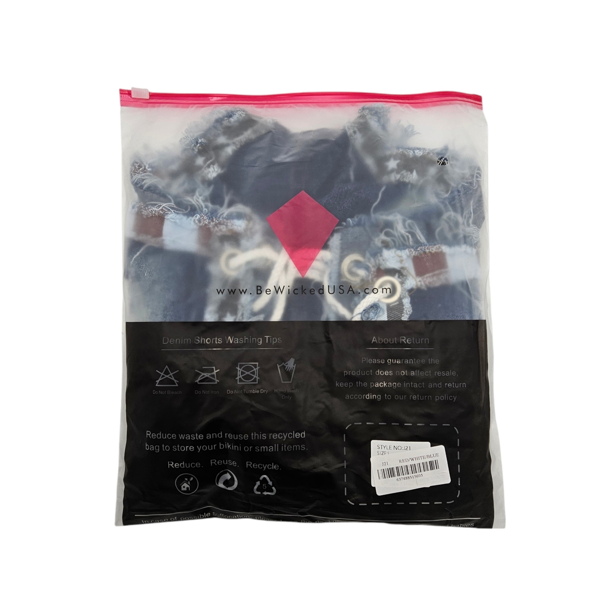 Slay It Shorts Bl/L - Trendy Low Waist Shorts Blue