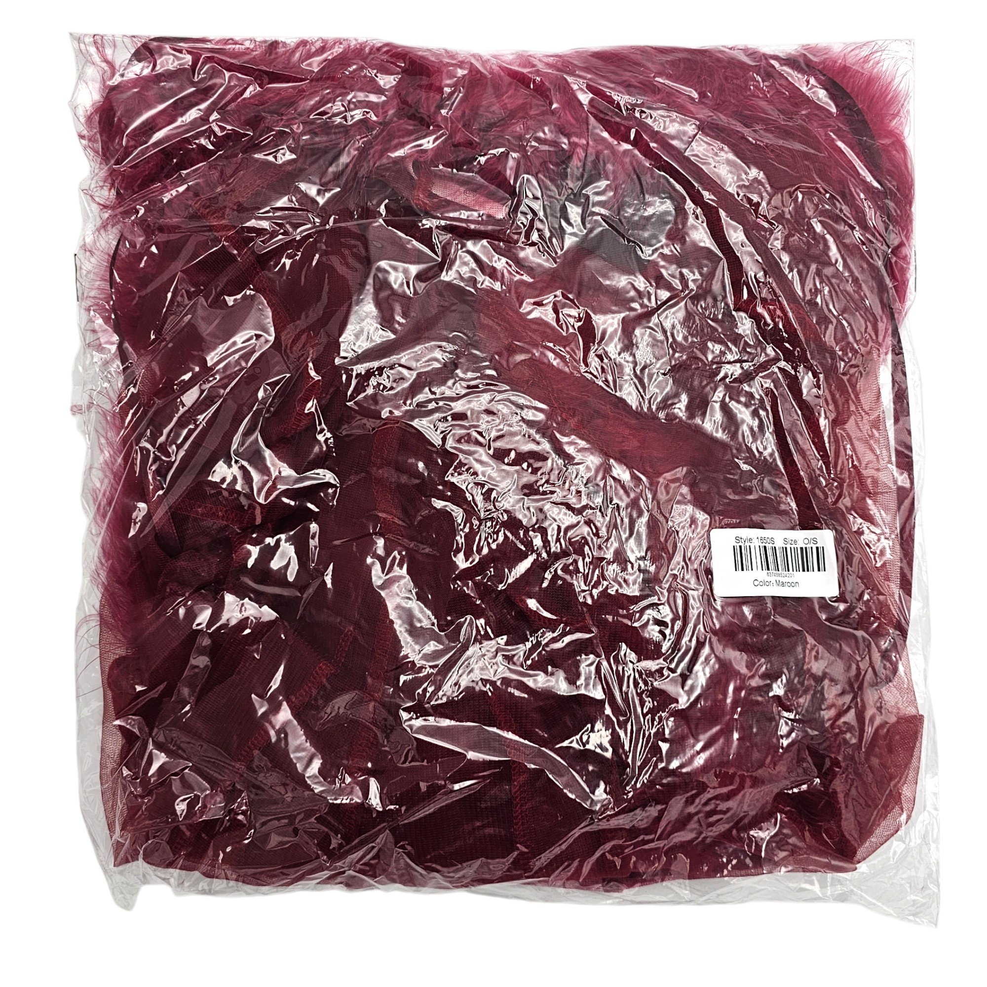 Chique Korte Chiffon Kimono Burgundy Met Imitatiebont | Bewicked