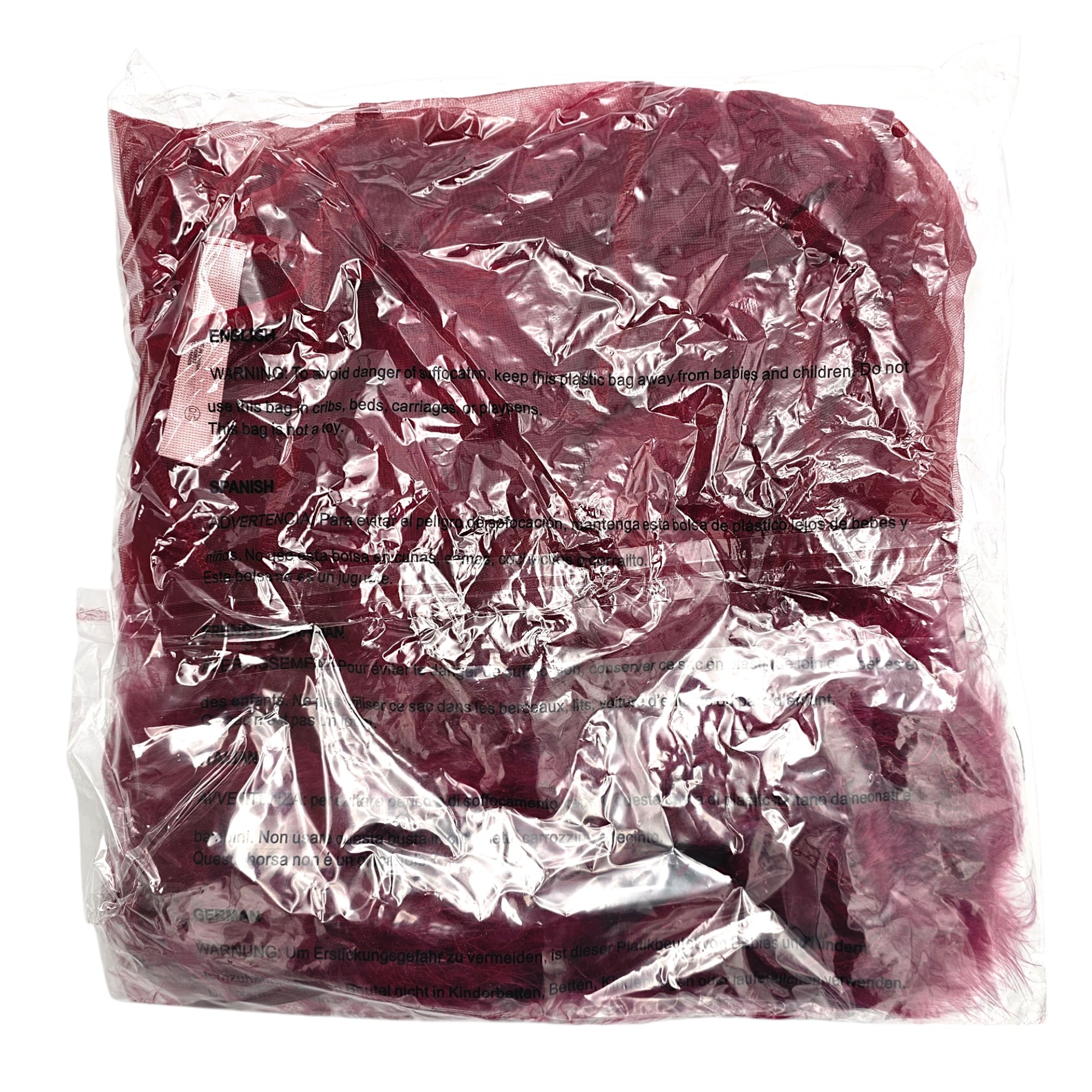 Schicker kurzer Chiffon-Kimono Burgunderrot mit Kunstfell | Bewicked