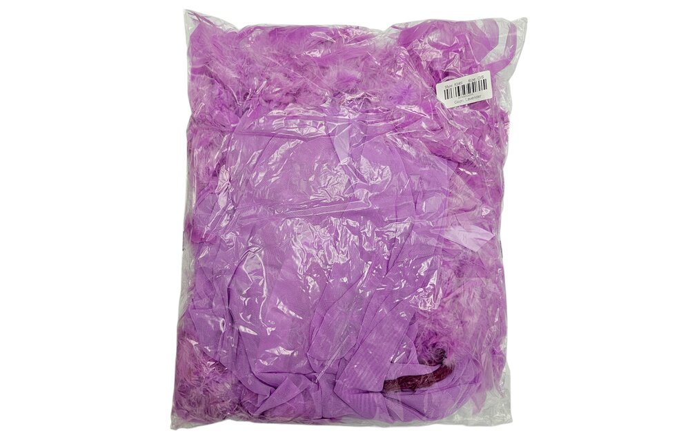 Lux Robe Lav – Short Chiffon Kimono With Feather Boa Lilla