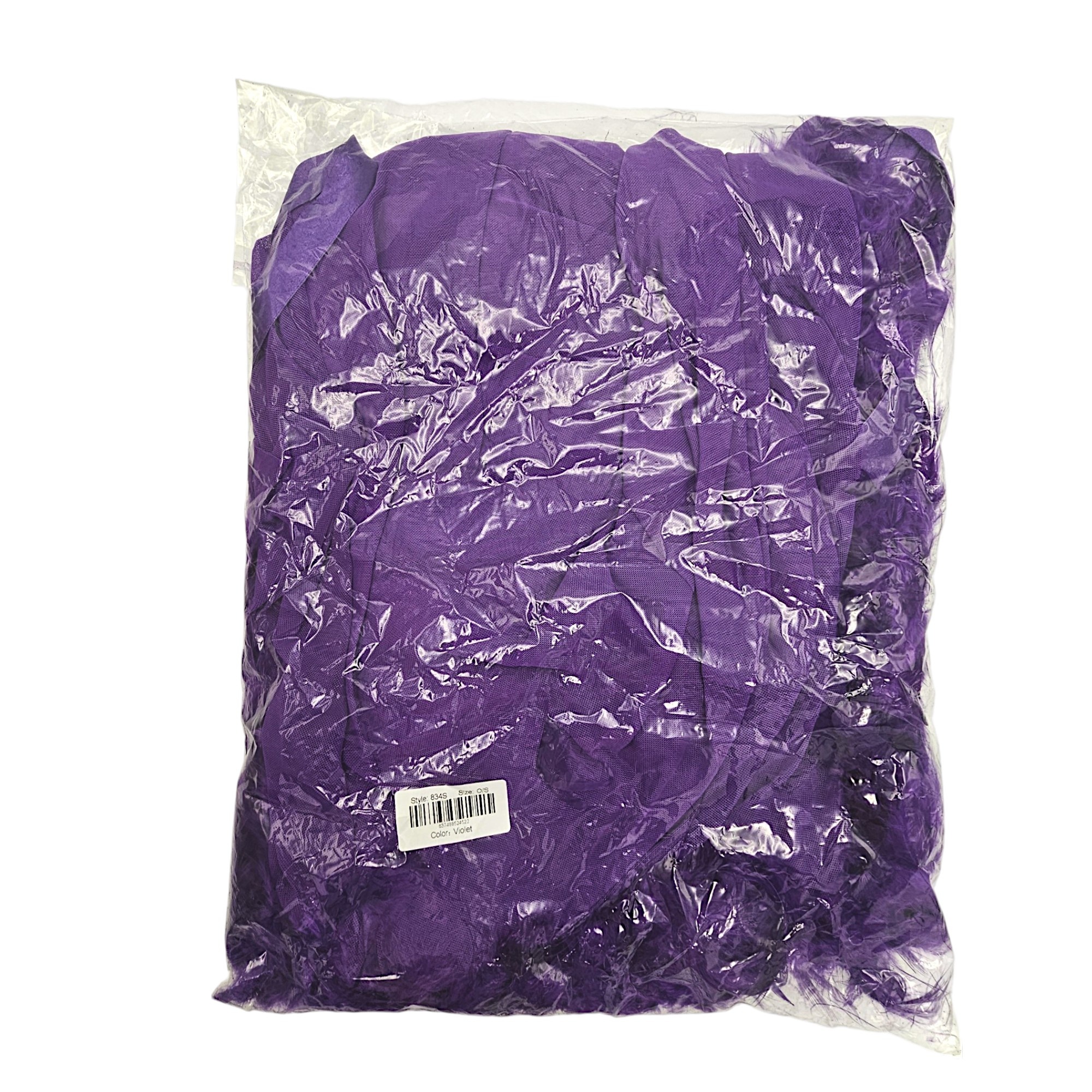 Lux Robe Vi / Os – Elegant Purple Chiffon Kimono With Feather Boa