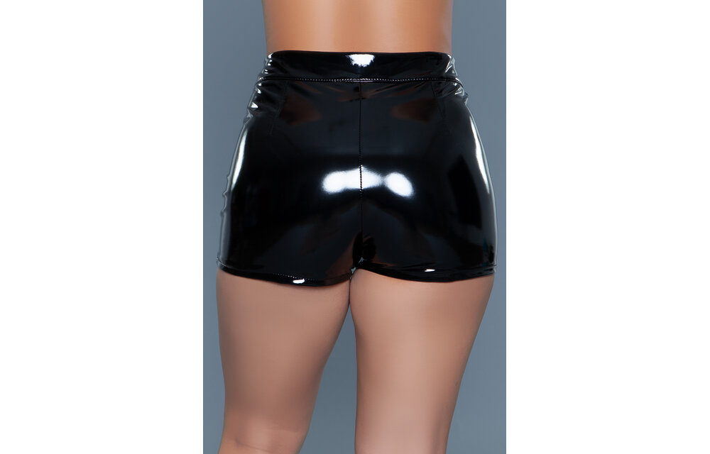 Stay Up All Night Shorts | Glanzend Retro Pu | Bewicked