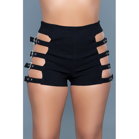 Feel The Vibe Shorts Blk | High Waist & Avant-Garde Style