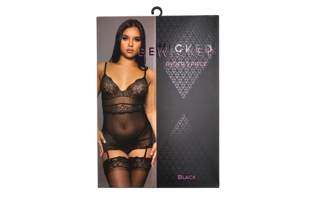 Ryder 2-Piece Lingerie Set Black – Sensual Lace & Polka Dots
