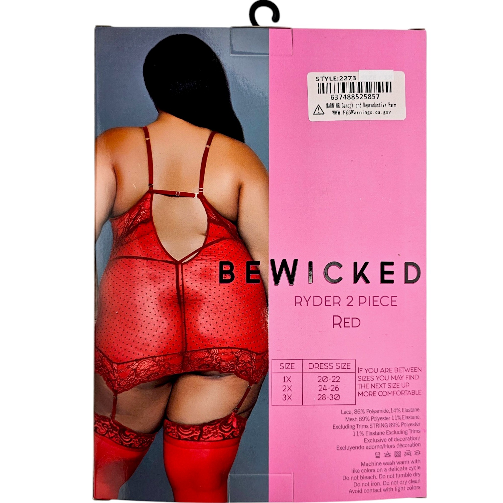 Ryder Red Lace Chemise Set with Polka Dots & Suspender Belts