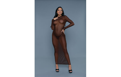 Avery Maxi Cover Up Brown L/XL – Elegant Transparent Top