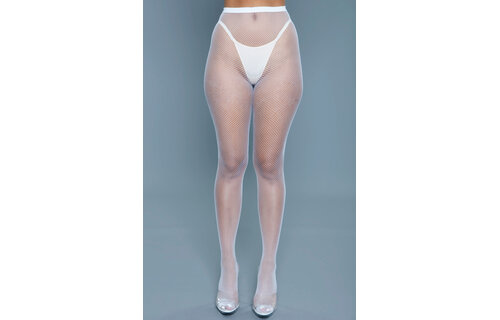 Up All Night Mini Fishnet Tights White - Stylish & Edgy | Bewicked