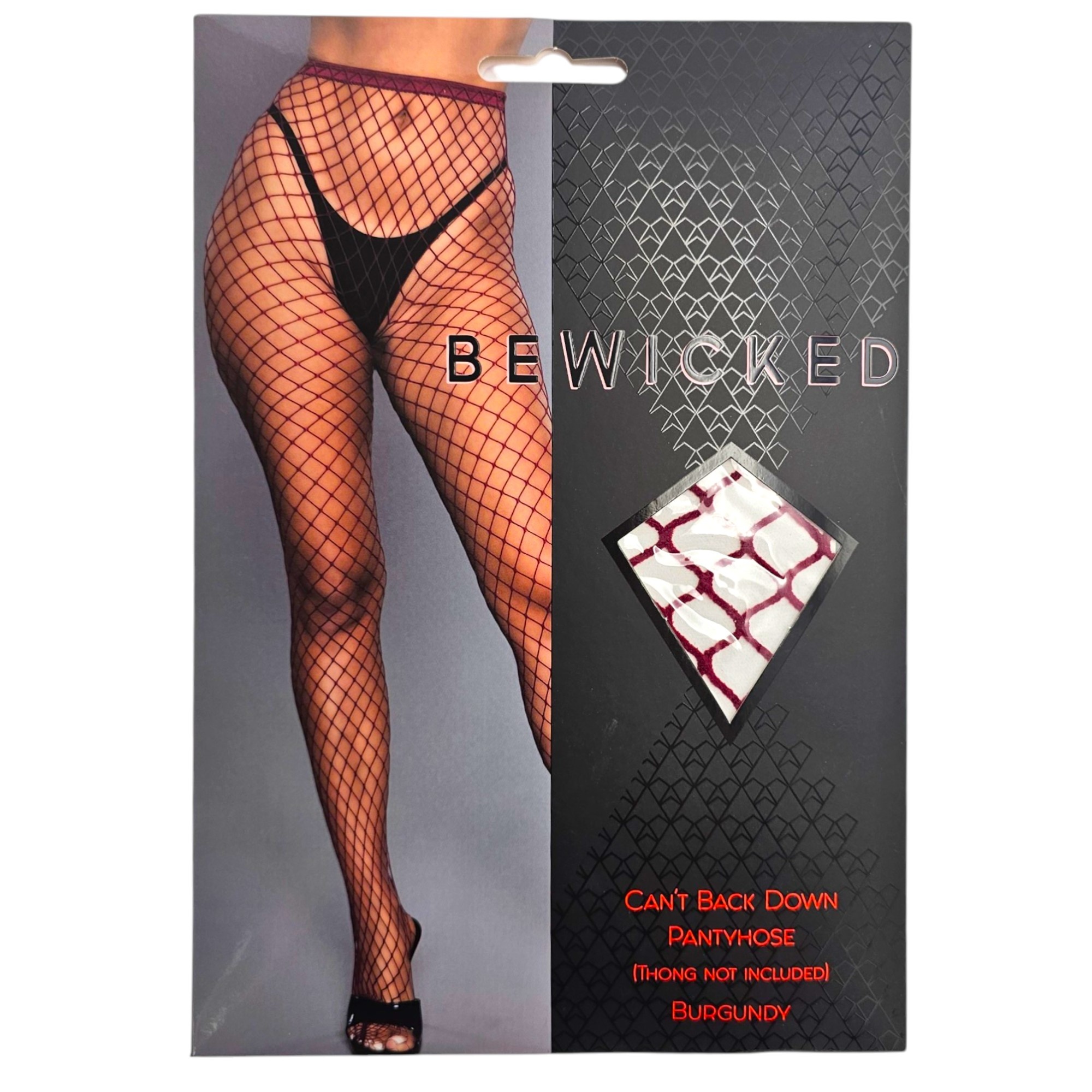 Can'T Back Down Panty | Oversized Netpanty Burgundy Trendy