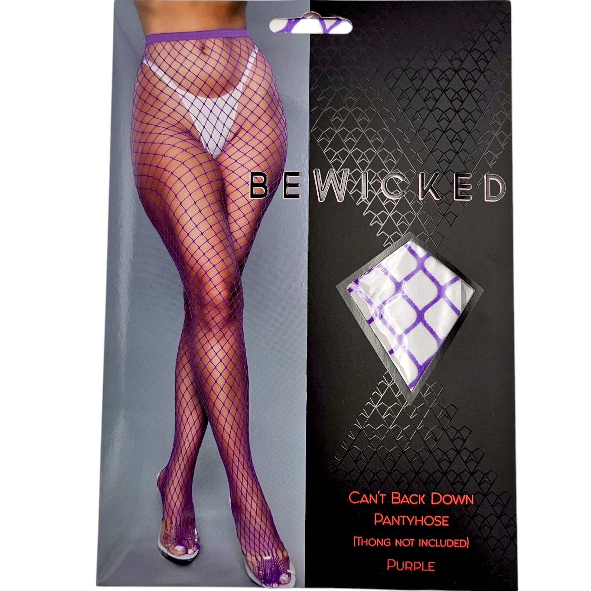 Can'T Back Down Panty Paars – Oversized Netpanty Trendy Look