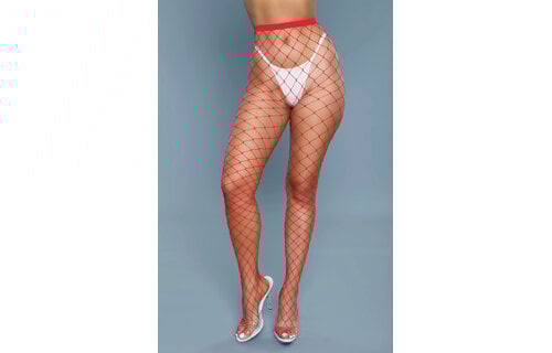 Oversized Rood Netpanty Wide | Edgy Bewicked Statement