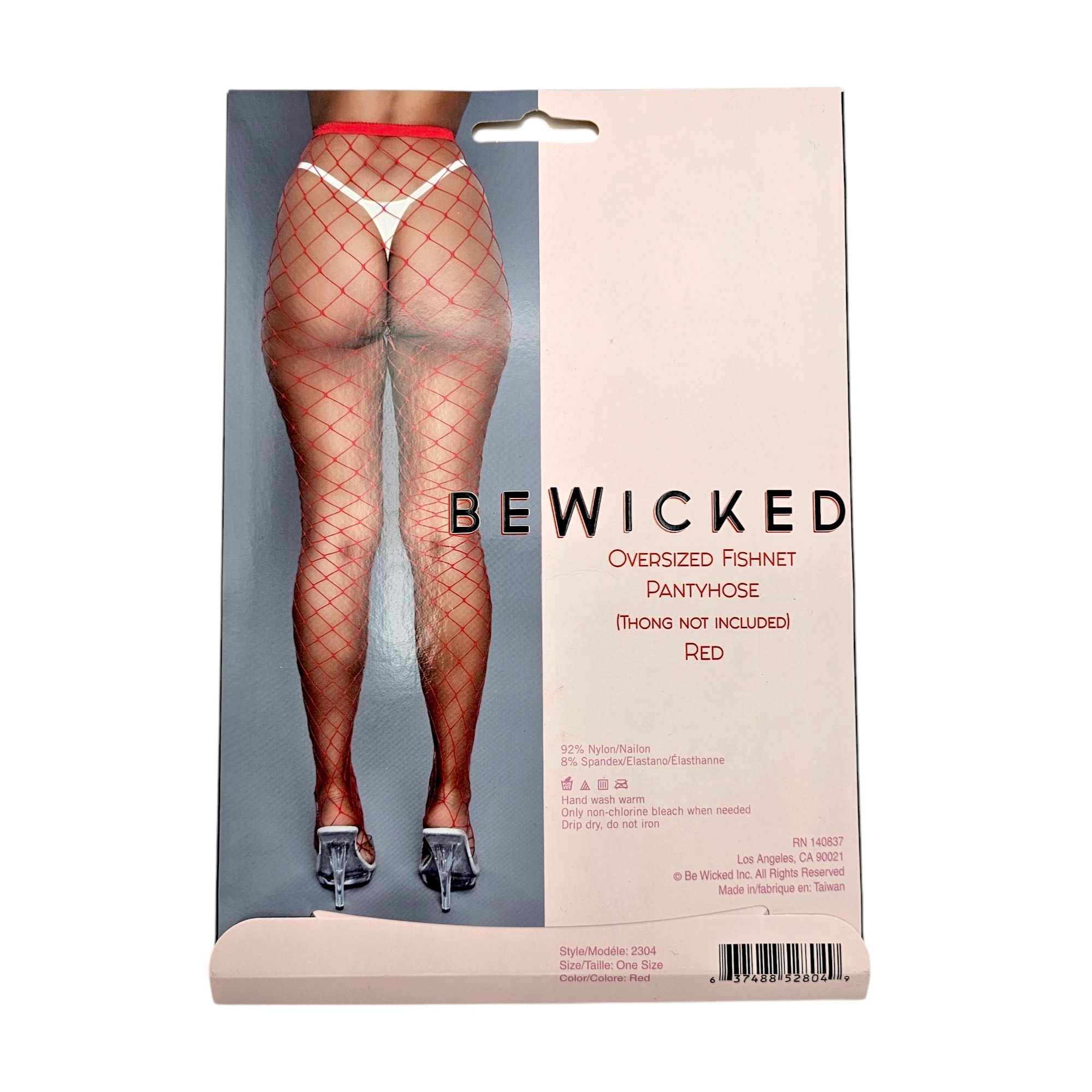 Oversized rote Netzstrumpfhose Wide | Edgy Bewicked Statement