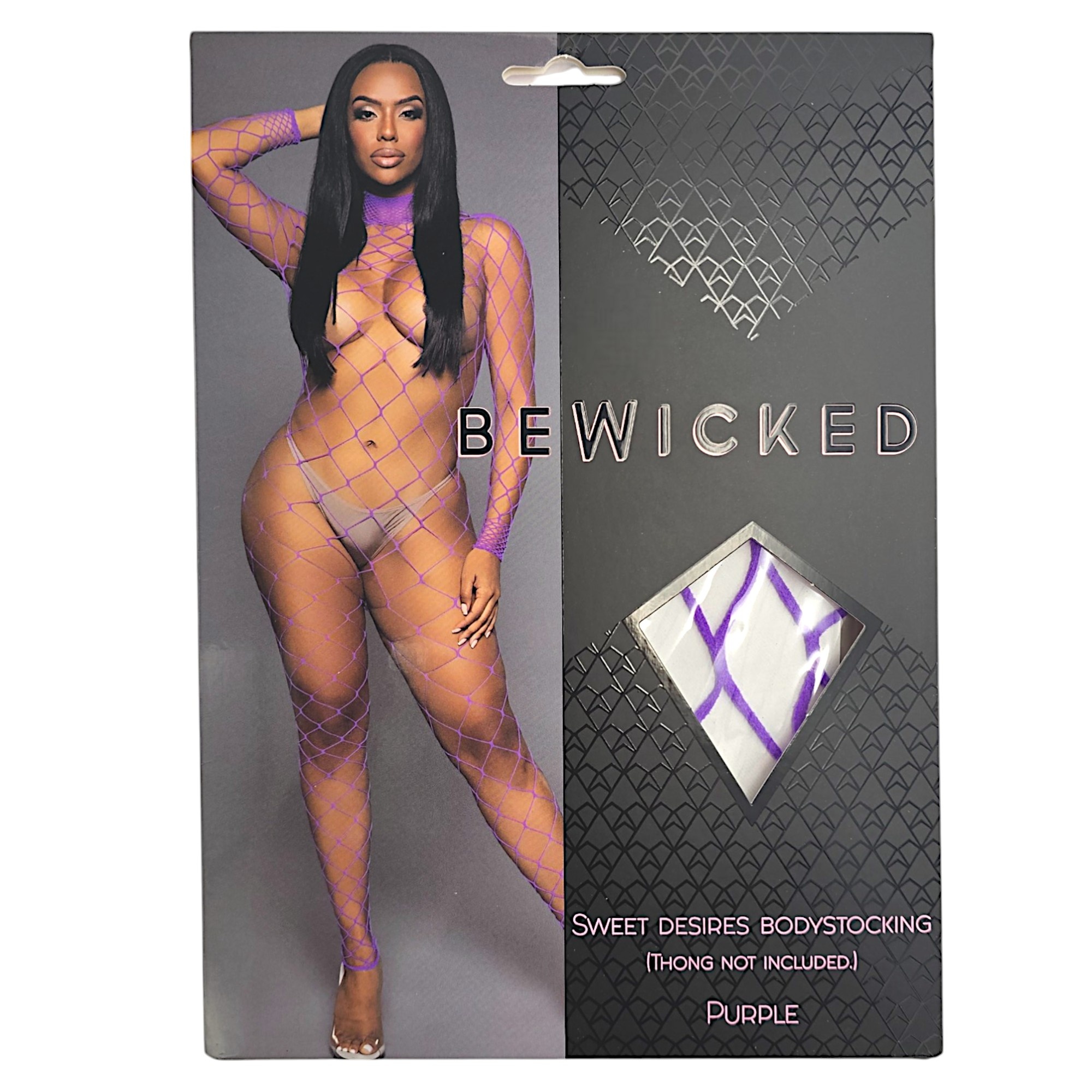 Sweet Desires Bodystocking Pur Paars – Verleidelijke Visnetstijl