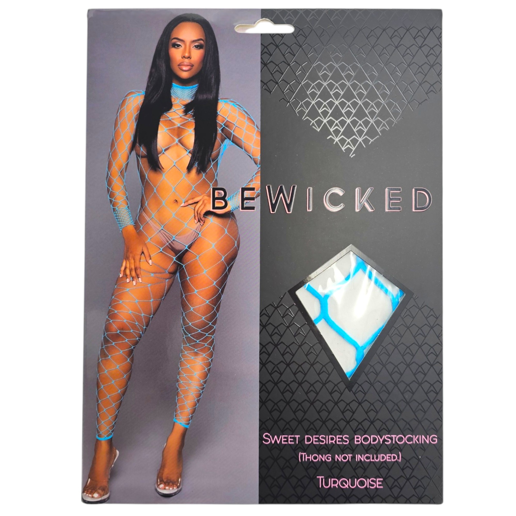 Sweet Desires Bodystocking Turquoise | Seductive Fishnet Set