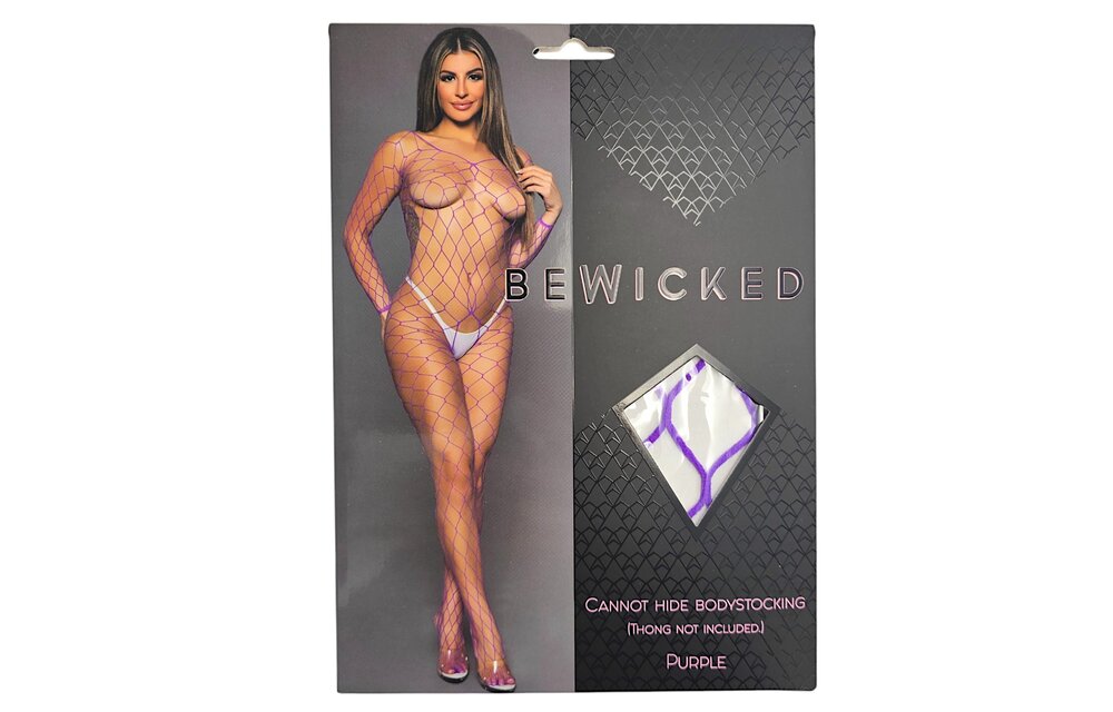 Cannot Hide Bodystocking Pur Os – Sinnlicher violetter Fischnetz-Top