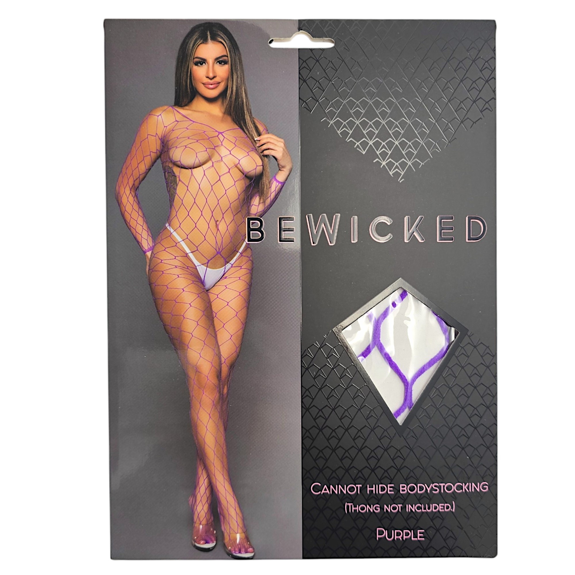 Cannot Hide Bodystocking Pur Os – Sinnlicher violetter Fischnetz-Top