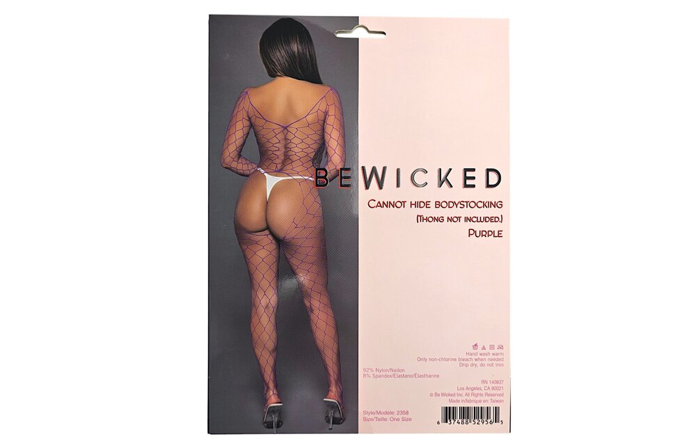 Cannot Hide Bodystocking Pur Os – Sinnlicher violetter Fischnetz-Top