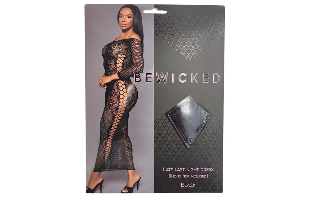 Late Last Night Dress Black - Elegant Off-Shoulder Dress