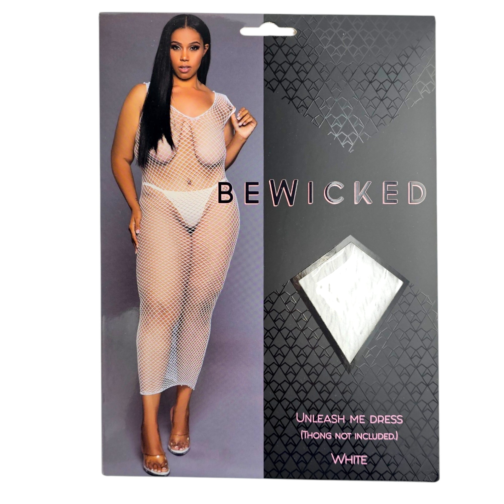 Unleash Me Dress Wit - Sexy Visnet Maxi Bodycon Jurk