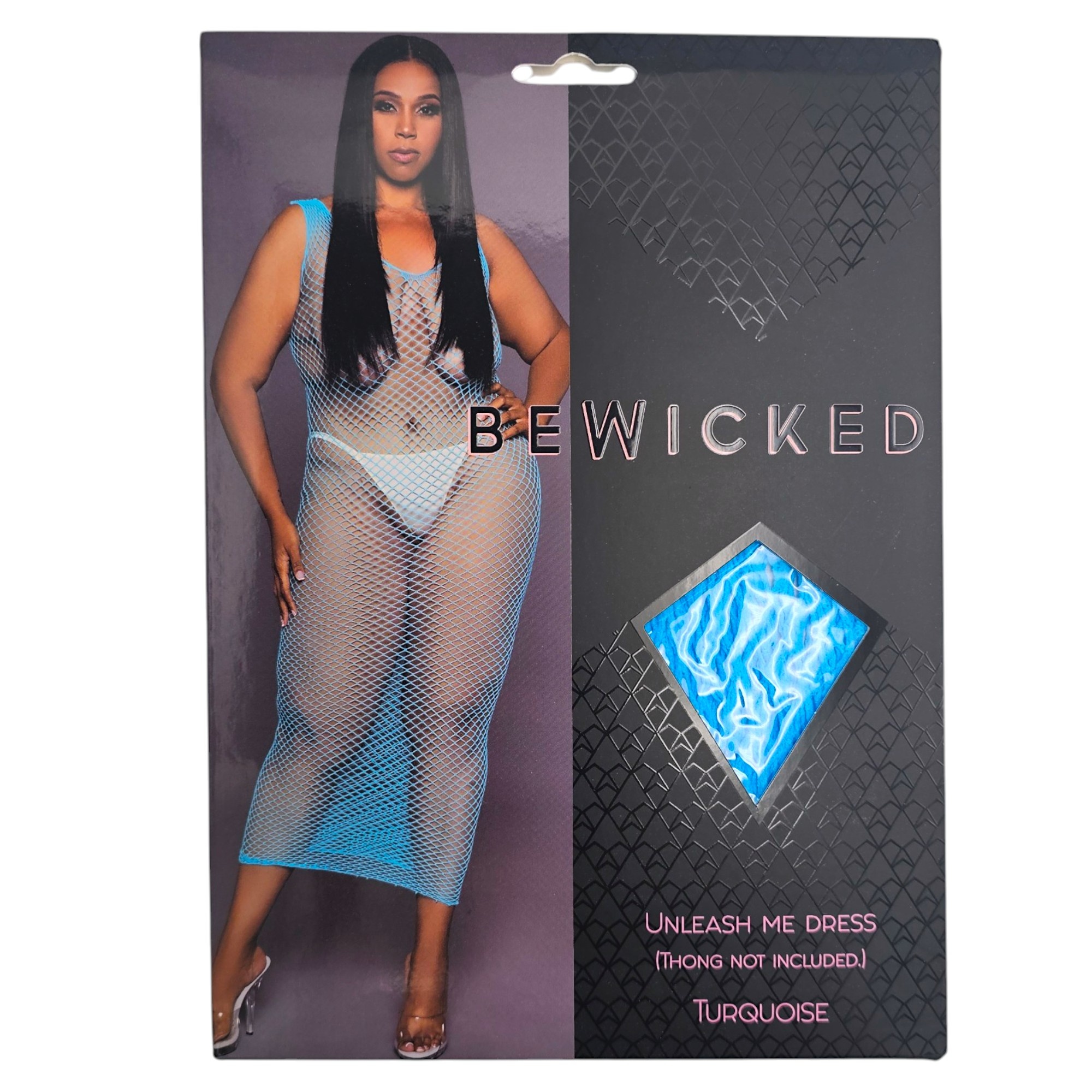 Sexy Fishnet Unleash Me Maxi Bodycon Jurk Turquoise | Bewicked
