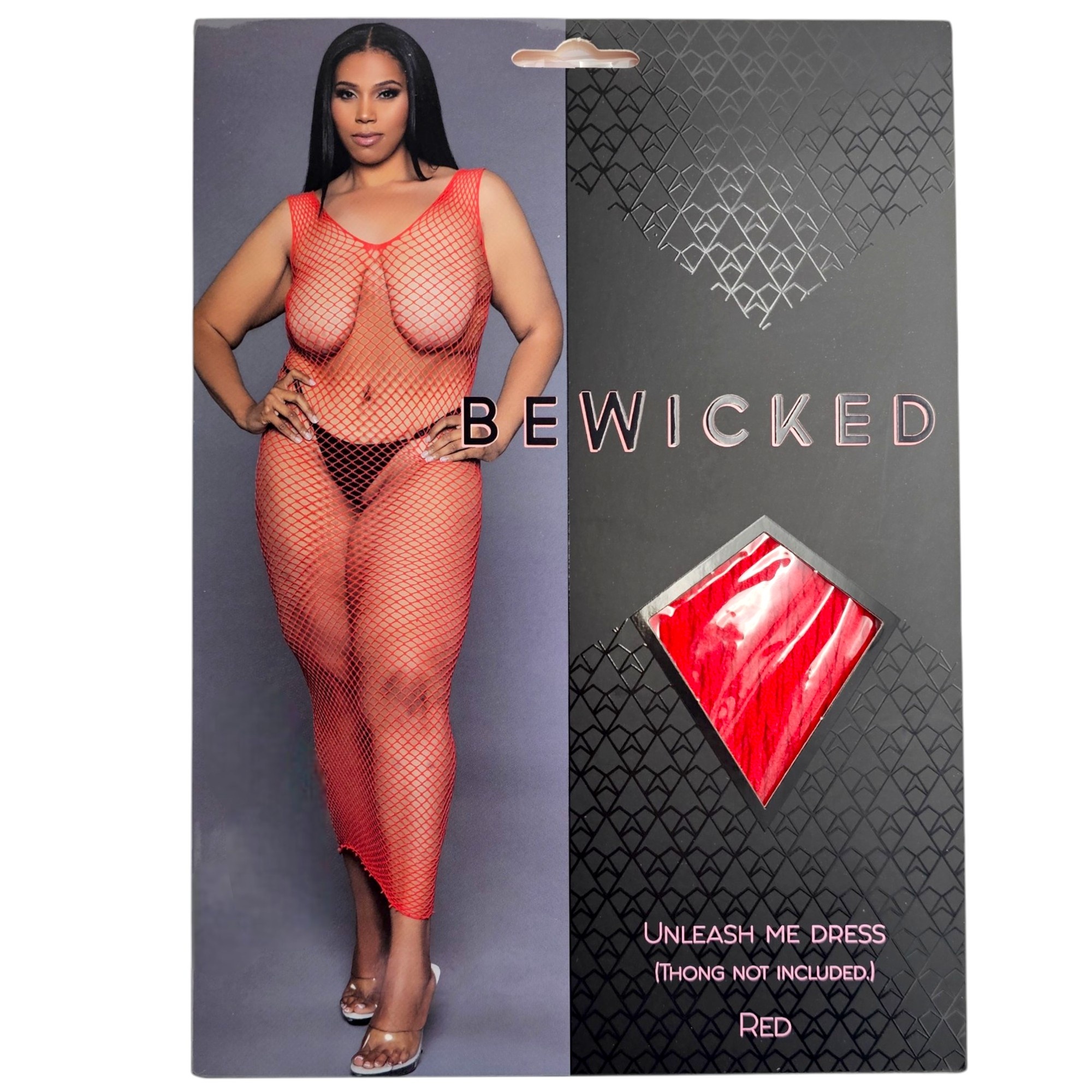 Unleash Me Dress Rood – Sexy Visnet Maxi Bodycon Jurk