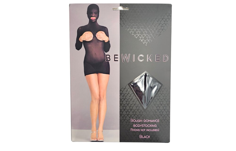 Rough Romance Bodystocking Black | Sexy Mini Dress With Hood