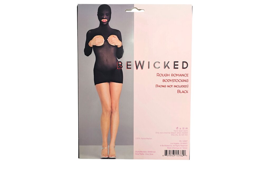Rough Romance Bodystocking Black | Sexy Mini Dress With Hood