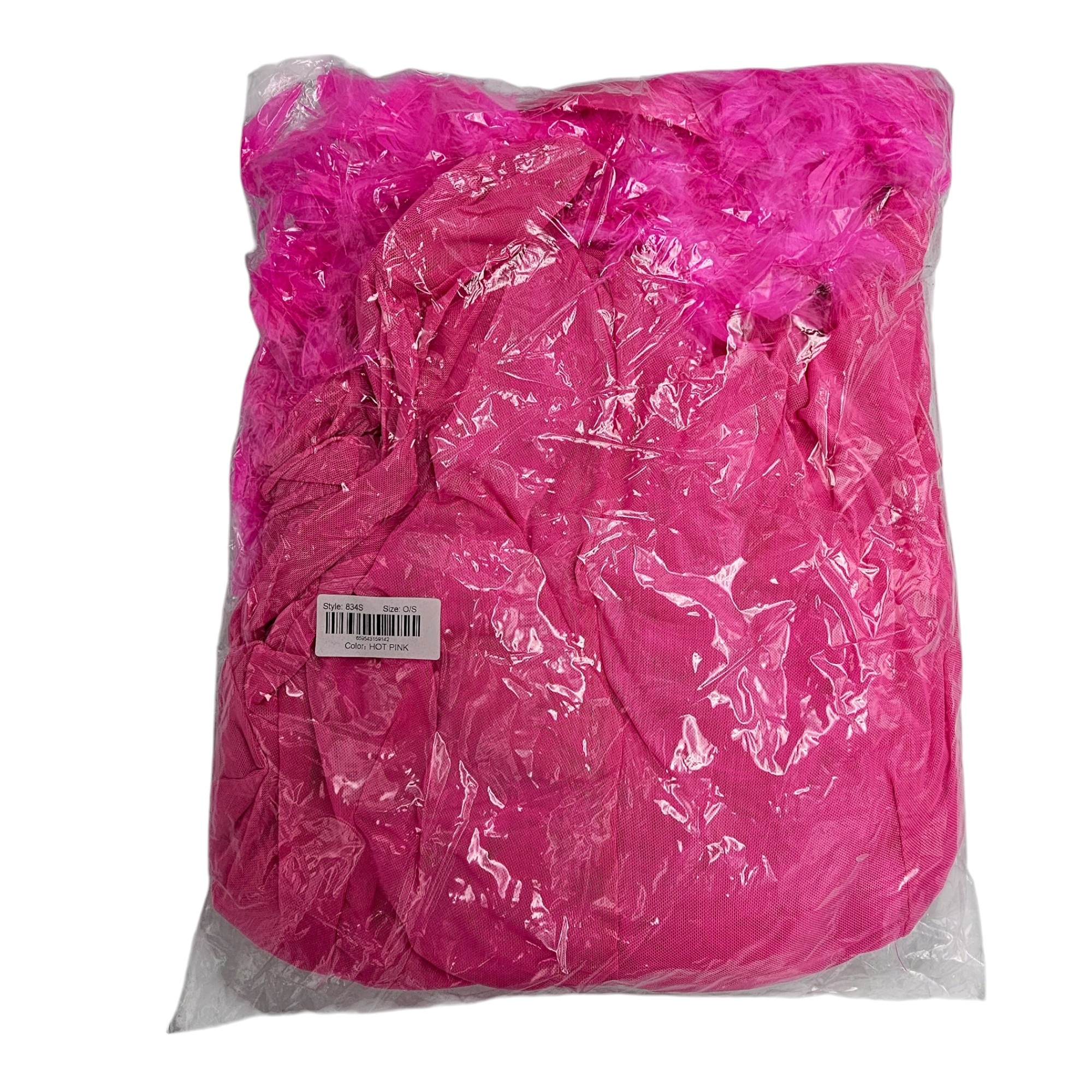 Luxueuze Roze Korte Chiffon Kimono Met Veren Boa | Bewicked