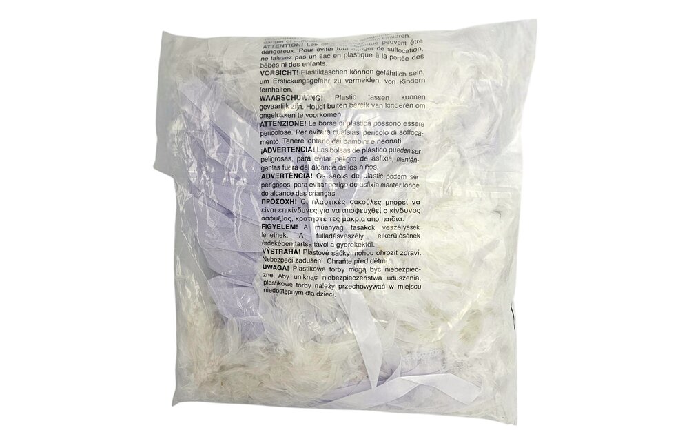 Lux Robe Wh – Kurzer weißer Chiffon-Kimono mit Federboa