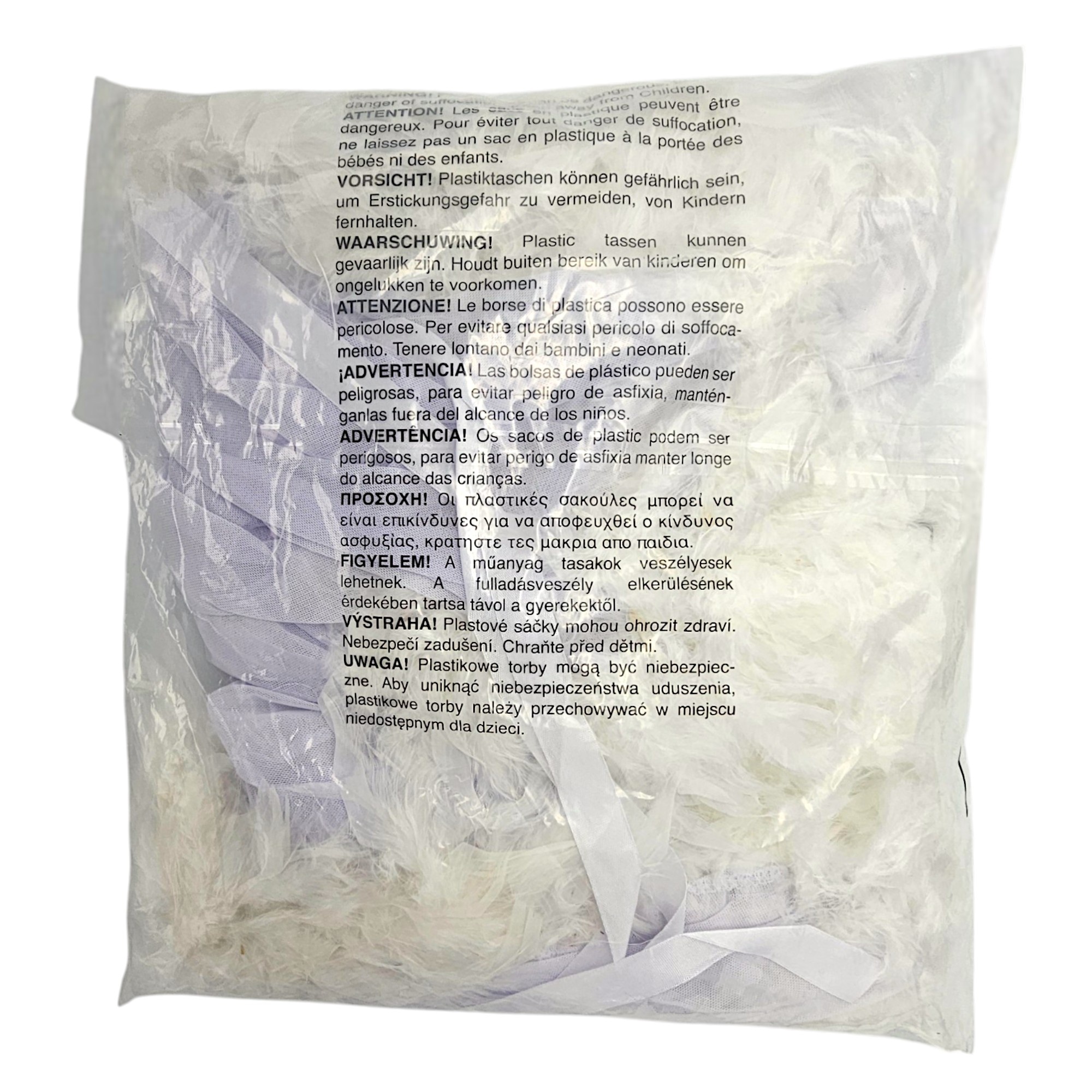 Lux Robe Wh – Kurzer weißer Chiffon-Kimono mit Federboa