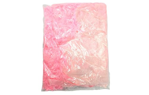 Luxuriöser rosa Chiffon-Kimono mit Federboa – Bewicked