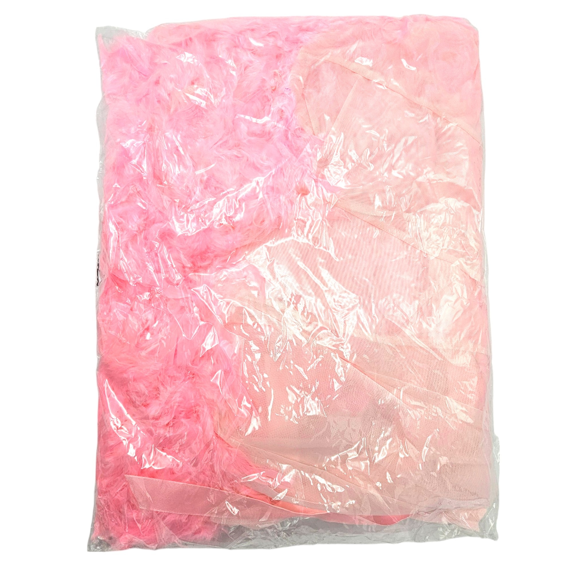 Luxurious Pink Chiffon Kimono With Feather Boa – Bewicked