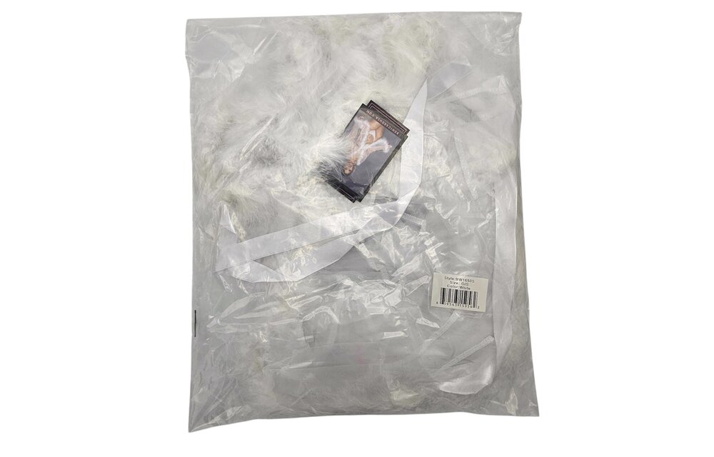 Kurzer Chiffon-Kimono in Weiß mit Kunstfell – Elegant & Chic