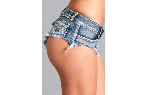 Back Up Booty Shorts Blue Low Waist | Stylish & Comfortable