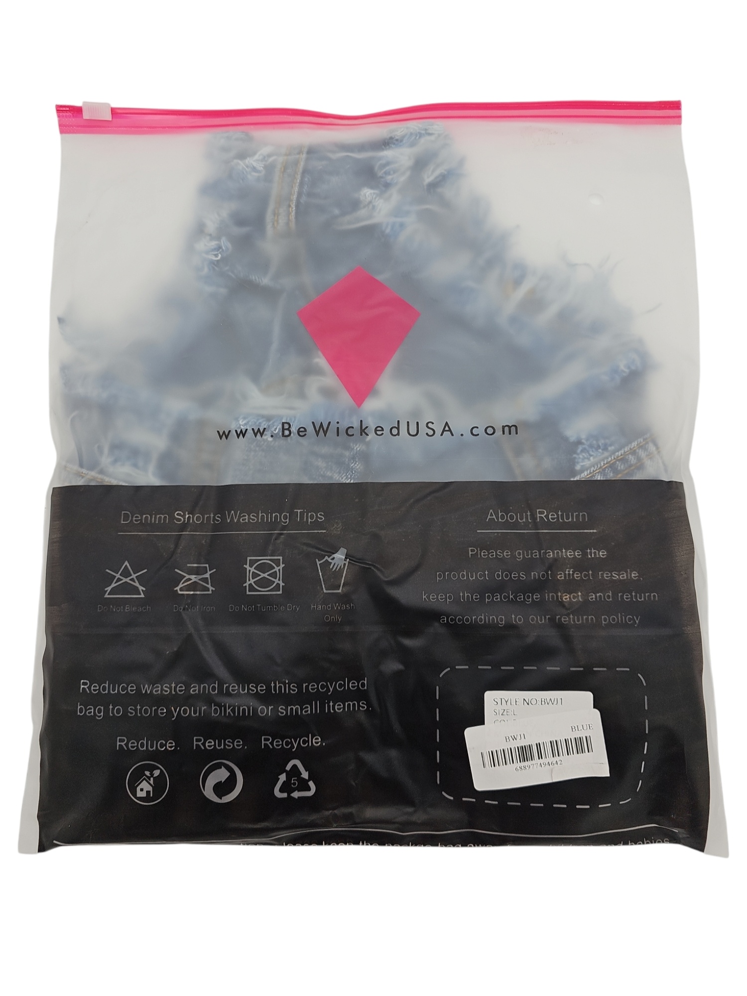 Back Up Booty Shorts Blau mit niedriger Taille | Stilvoll & bequem