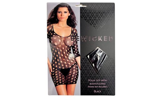 Polka Dot Mesh Bodystocking - Seductive & Comfortable black