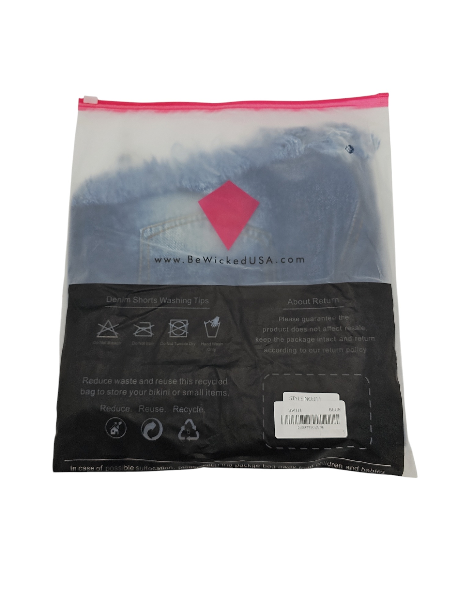 Such A Catch Denim Shorts Blauw Met Mesh - Stoer & Modieus