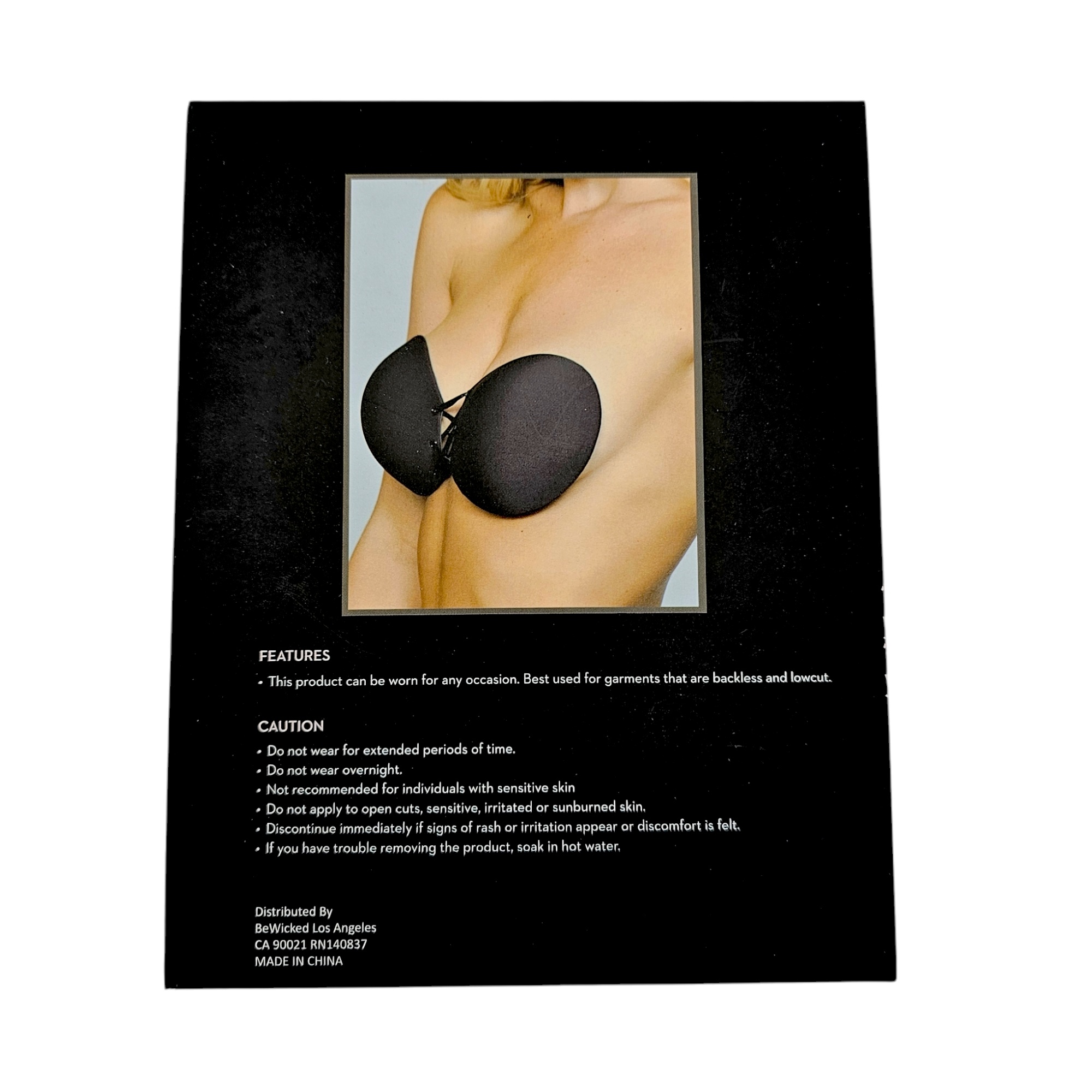 Close Ties Adhesive Bra Zwart - Steun & Verstelbare Veters