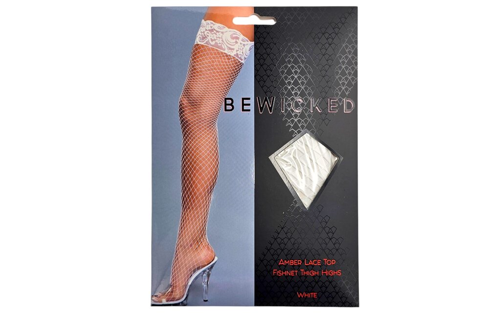 Amber Lace Netkousen Dijhoog Wit | Be Wicked Elegantie