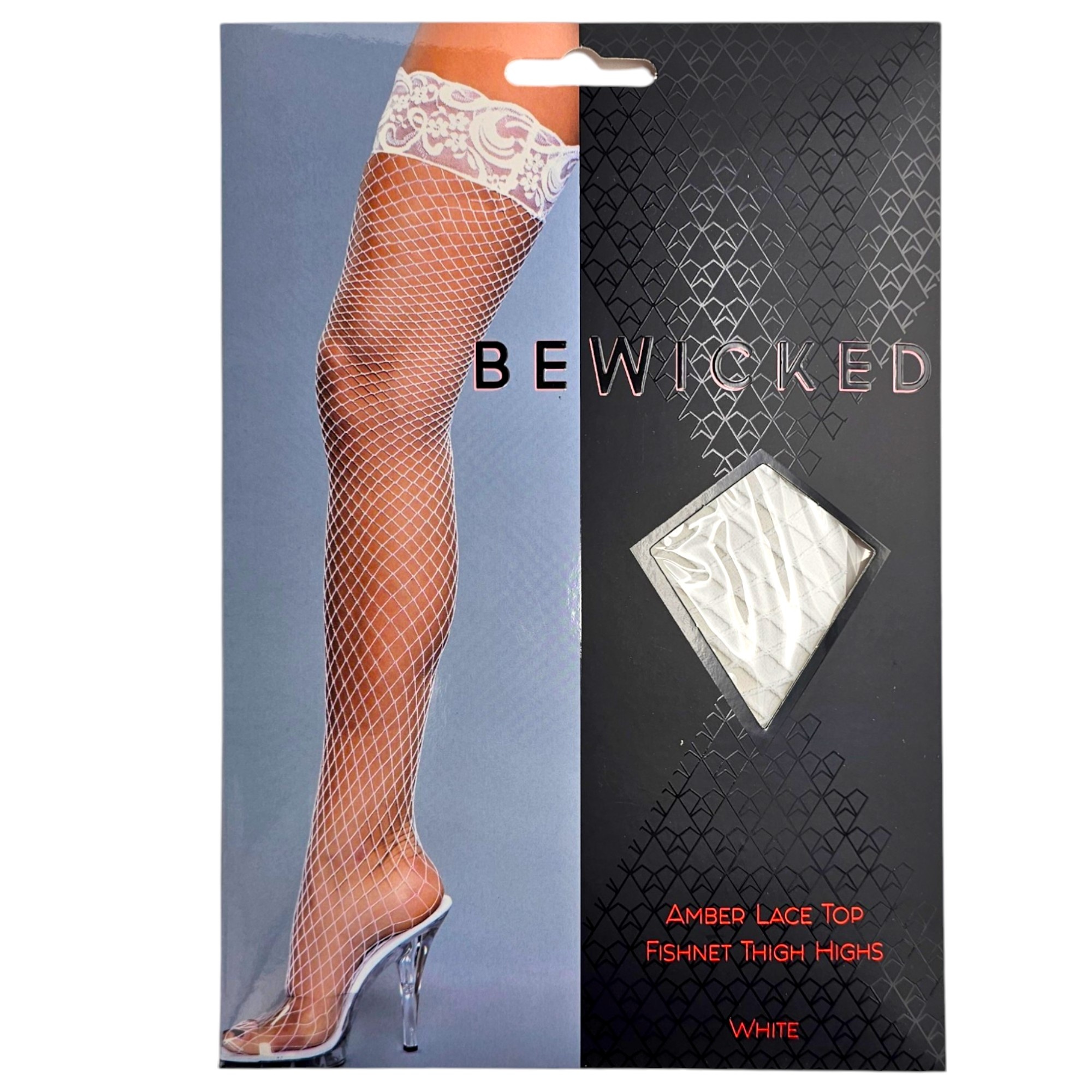 Amber Lace Netkousen Dijhoog Wit | Be Wicked Elegantie