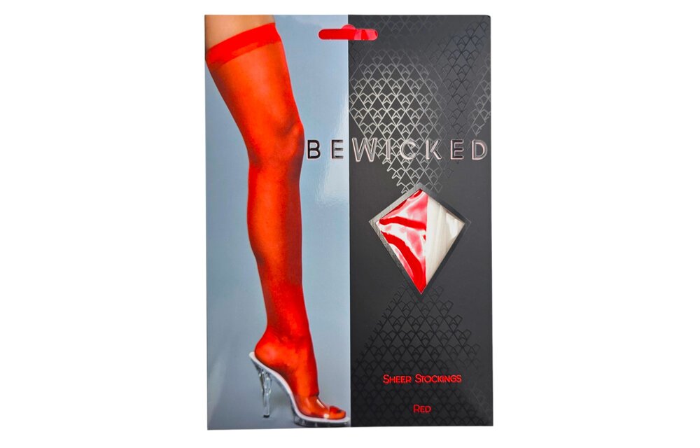 Transparente Overknee-Strümpfe Rot | Eleganz & Komfort Bewicked
