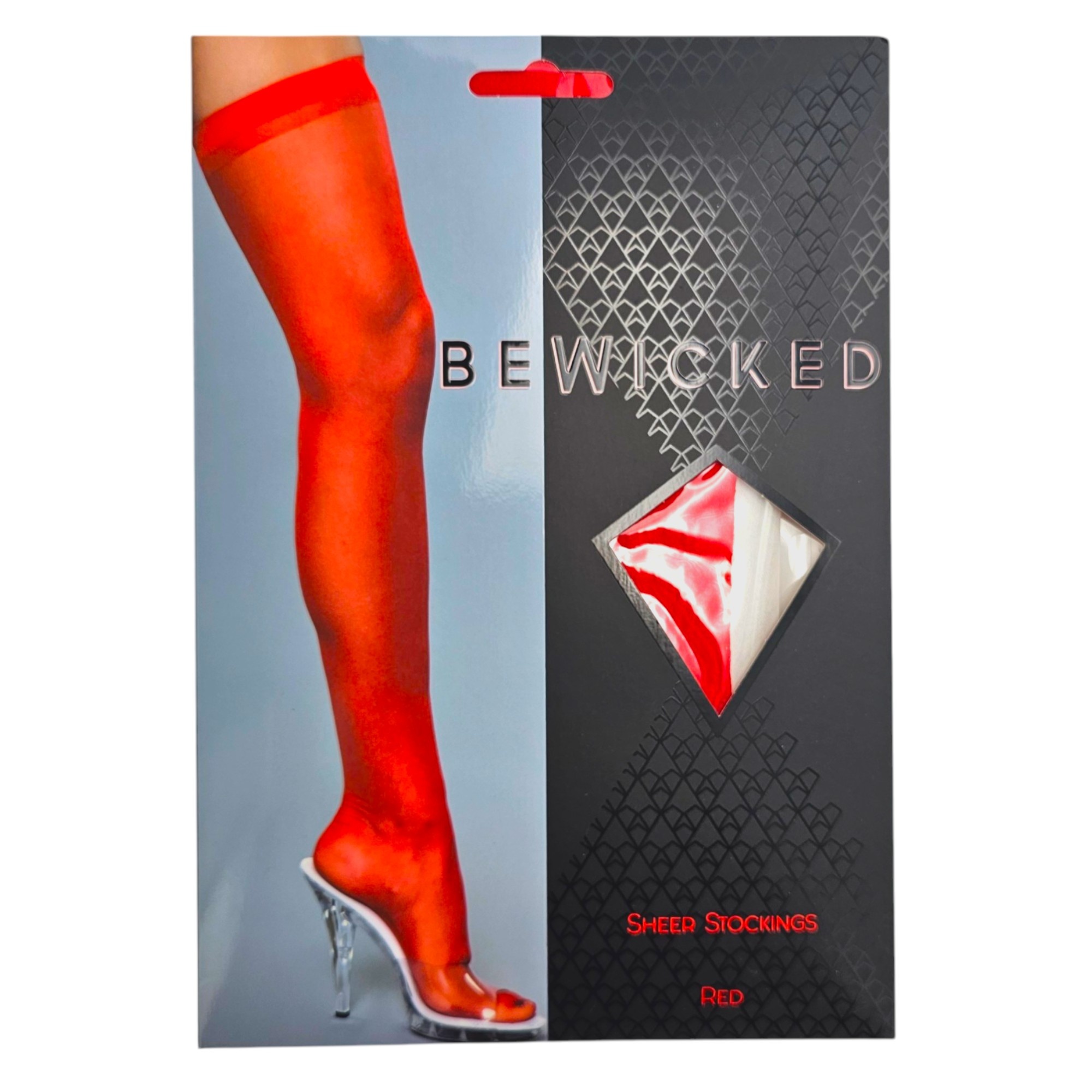 Transparente Overknee-Strümpfe Rot | Eleganz & Komfort Bewicked