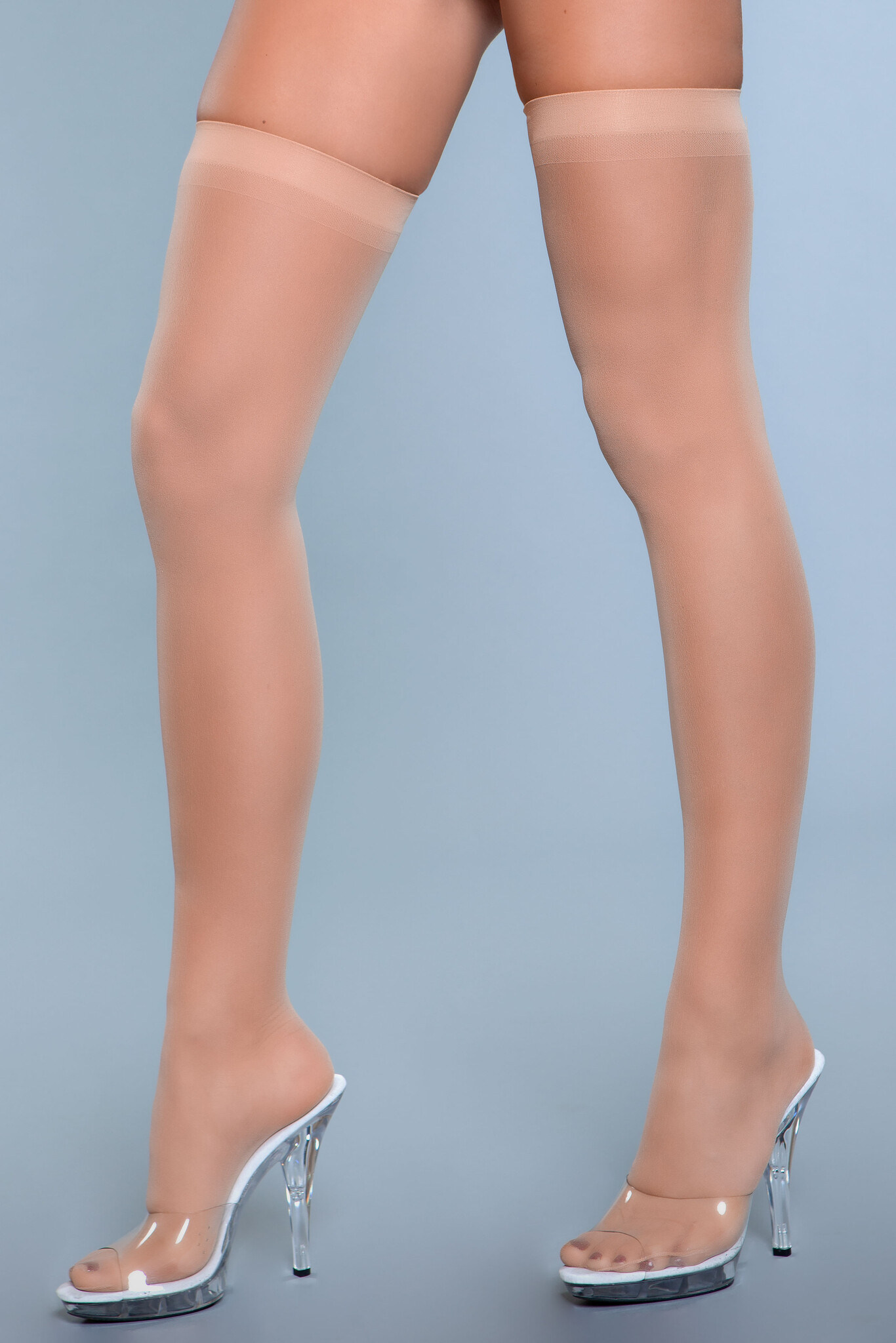 Transparent Thigh-High Stockings | Elegance & Sturdy Thigh Band